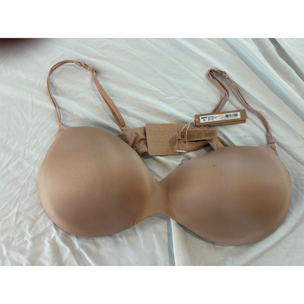 SKIMS Wireless Form Lightly Lined Plunge Micro Bra Clay 42DD PL-PLG-8418W - Picture 1 of 5